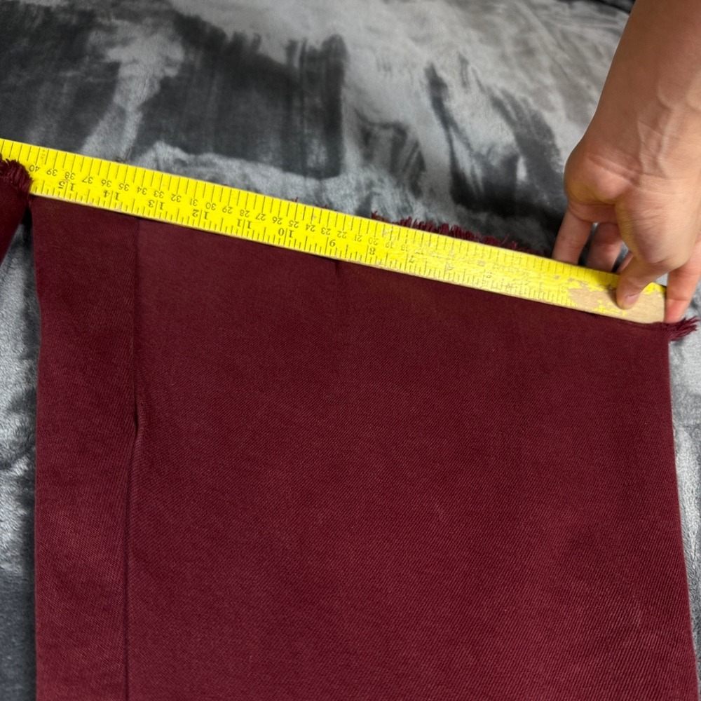 We The Free Flare Jeans Womens 24 Burgundy Raw Hem Bell Bottom New Boho Hippie - Picture 5 of 10